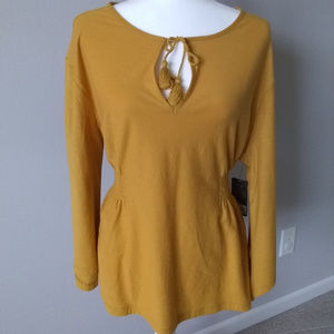 NWT Wrangler, Mustard colored, long sleeve top